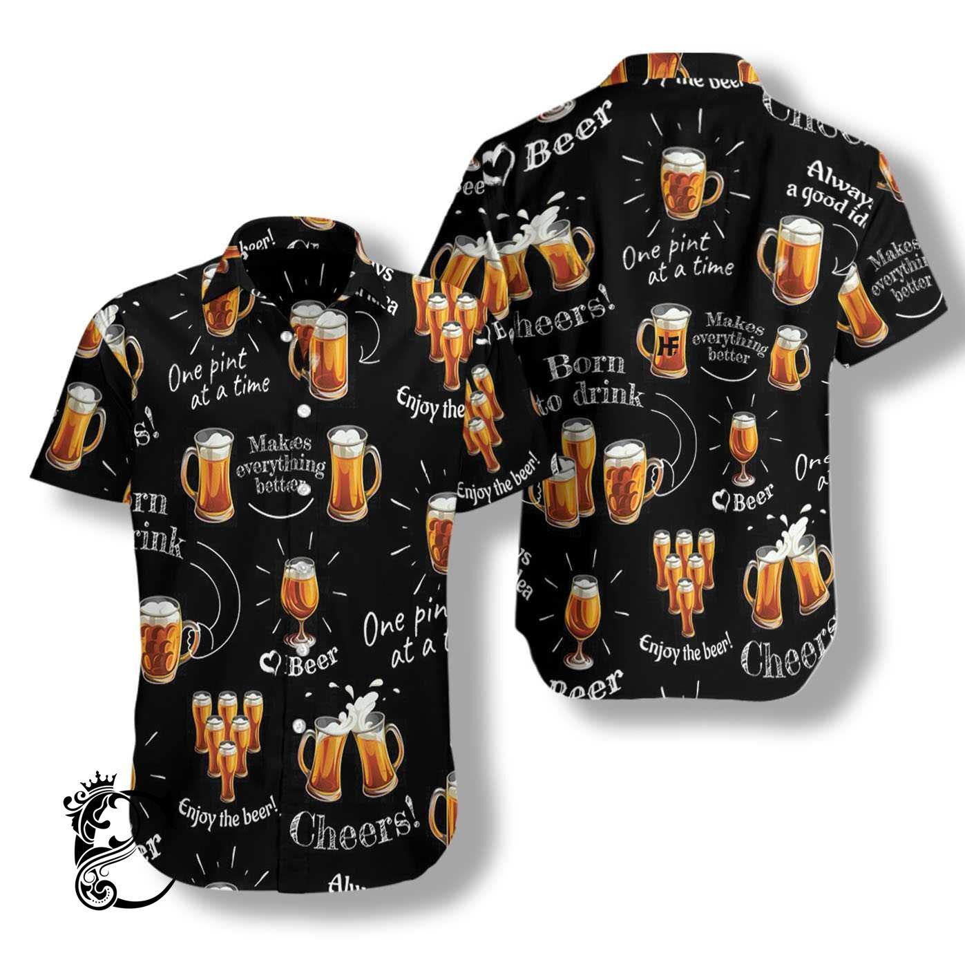 Beer Born To Drink Hawaiian Shirt