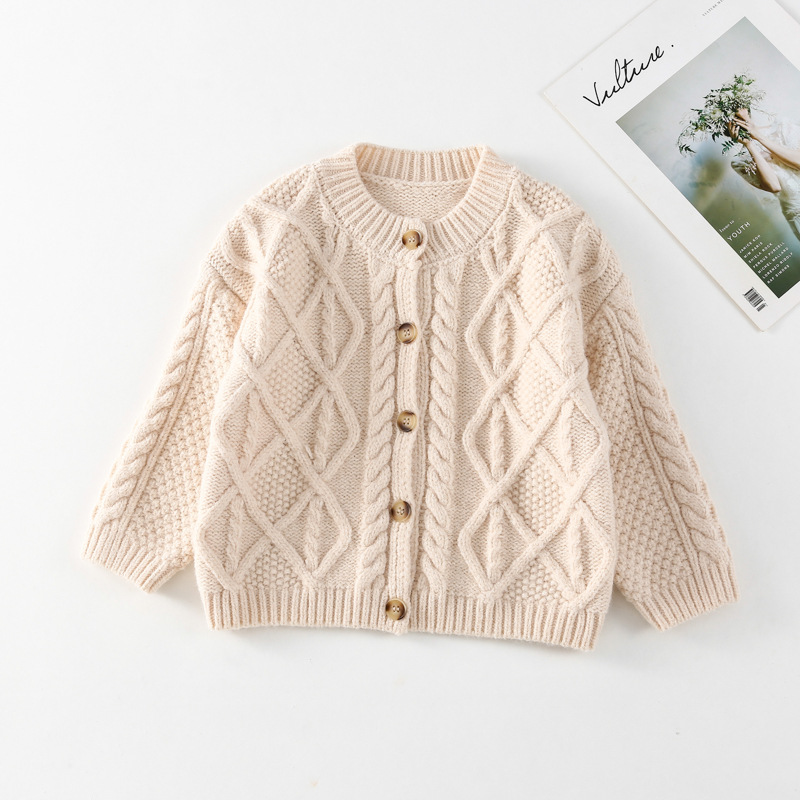 Children Clothing 2022 Autumn Winter Korean Style Girls Knitted Cardigan Jacket New Fashionable Mohair Thick Sweater Children alx