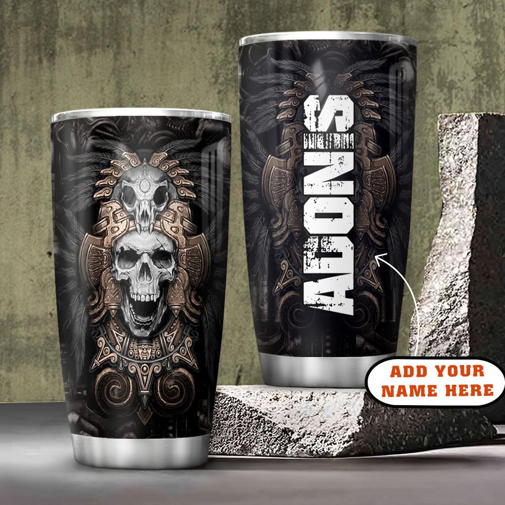 3D Native Skull Personalized KD2 Stainless Steel Tumbler