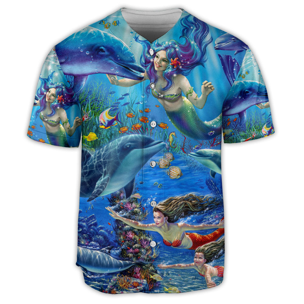 Dolphin Mermaid Love Style Life  – Baseball Jersey