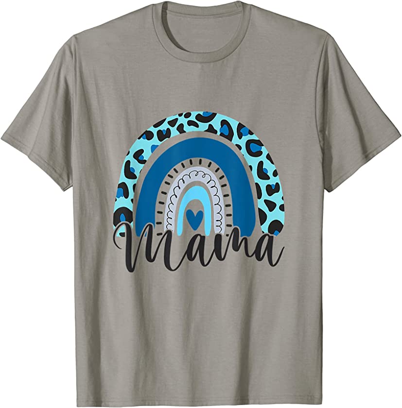 Blessed Mama Funny Leopard Boho Rainbow T-Shirt