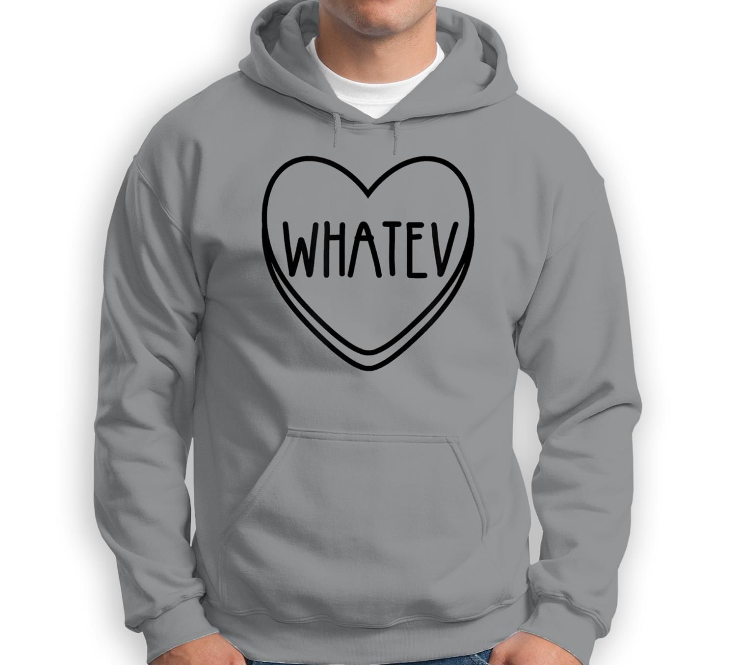 Whatev Candy Heart Anti Valentine’s Day Sweatshirt & Hoodie