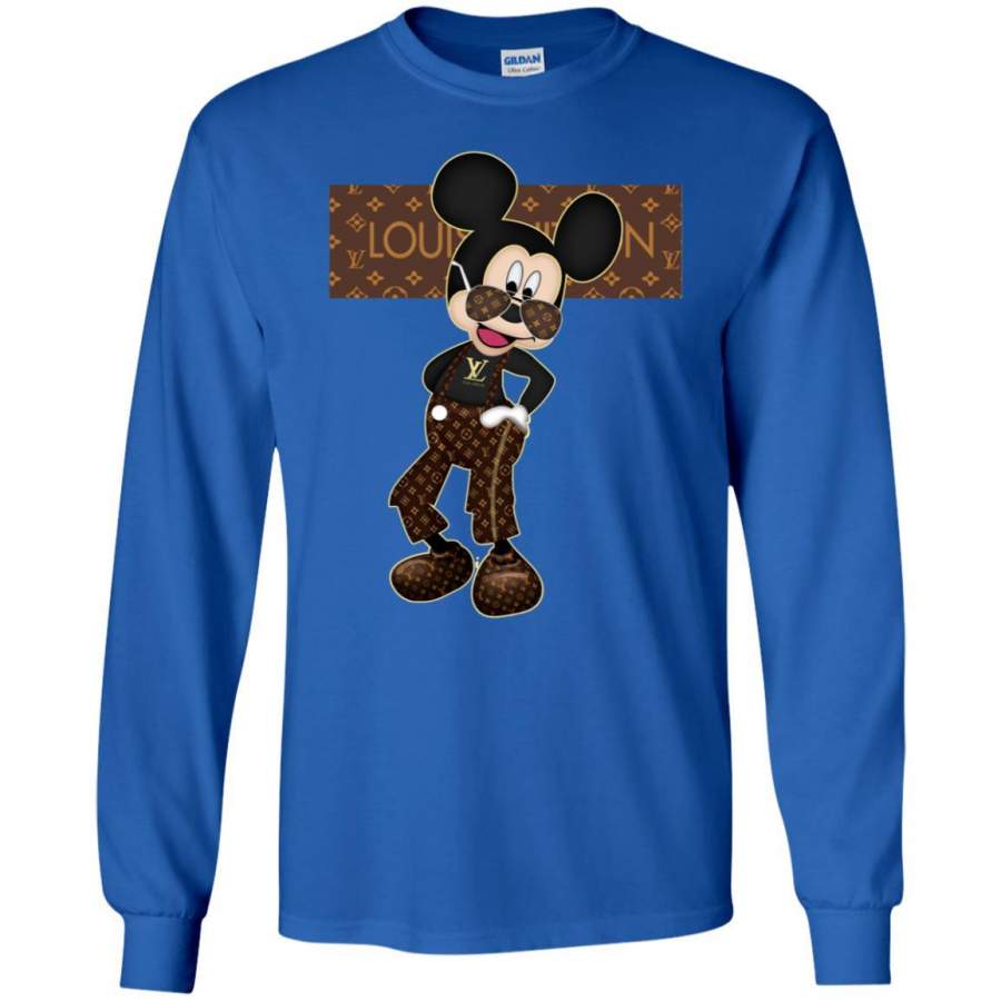 Best Louis Vuitton Mickey Fashion T-shirt Men Long Sleeve Shirt – KPOGO STORE