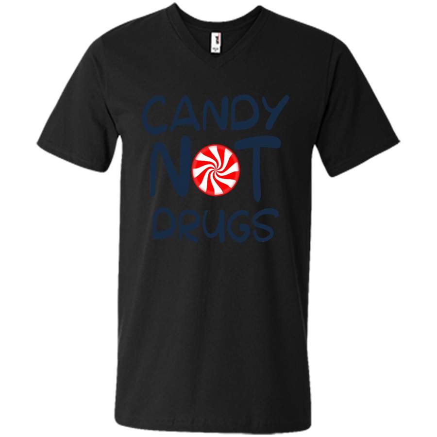 Candy Not Drugs – Canvas Unisex V-Neck Shirt