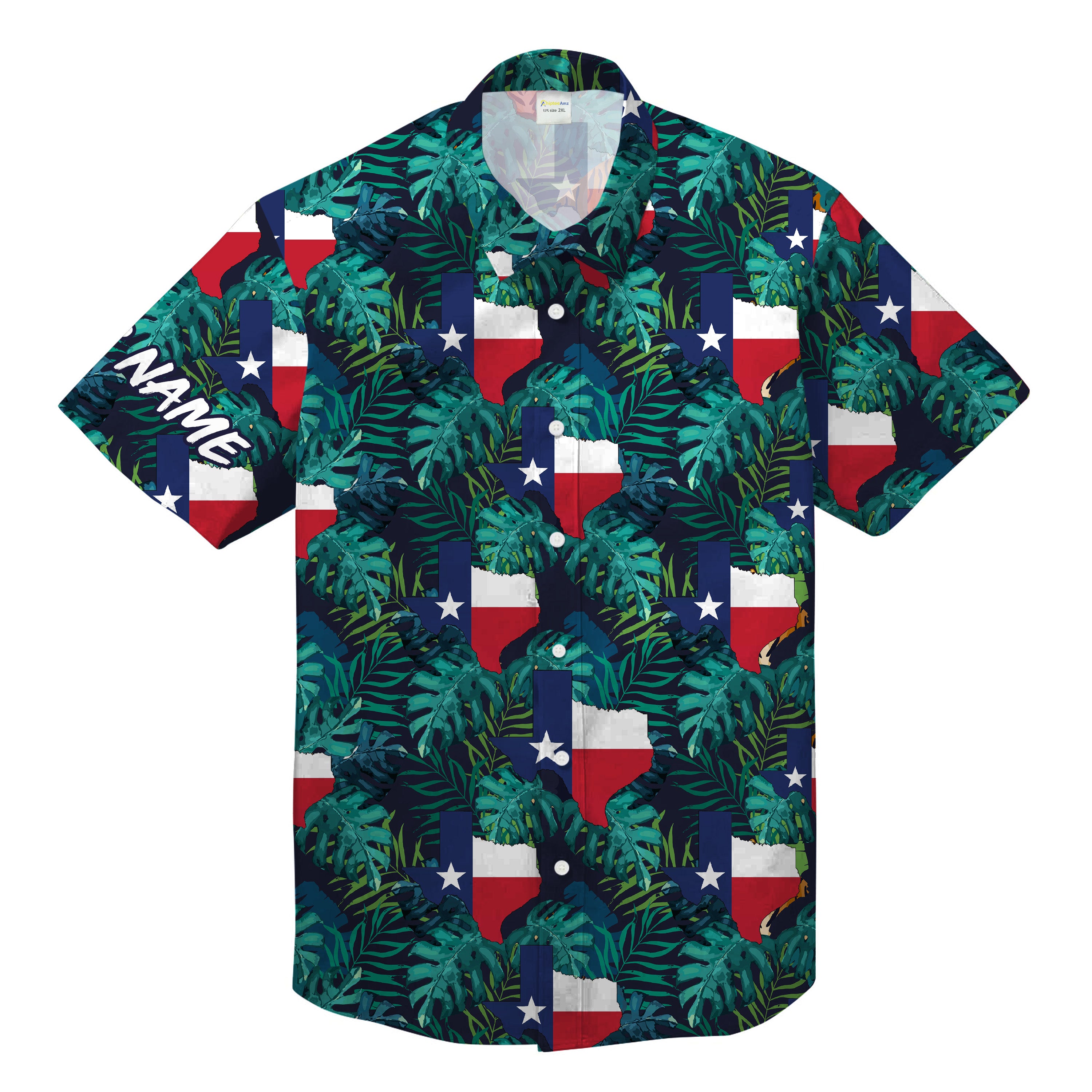 American Texas Patriotic Hawaiian Shirt – Texas Flag Tropical All Over Print Shirt – Nlxw210