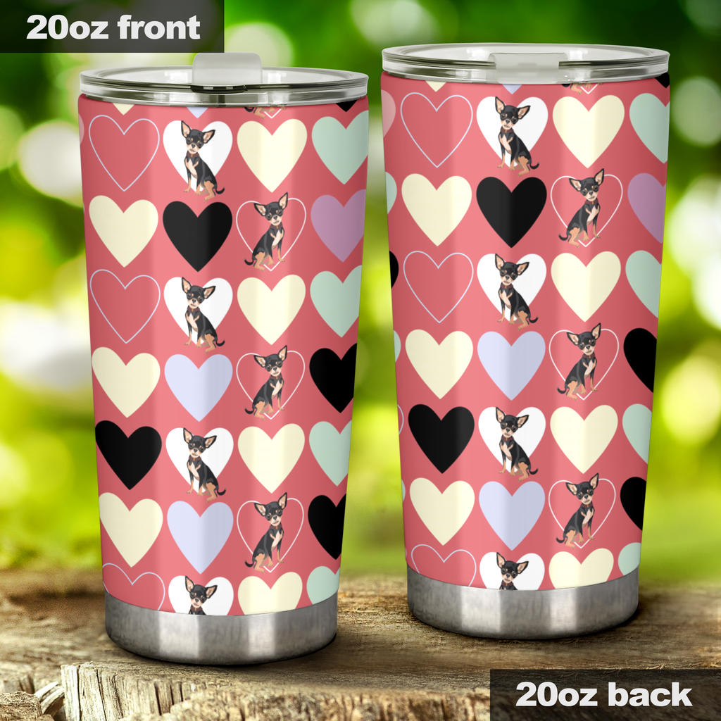 Chihuahua Heart Pink Pattern Tumbler