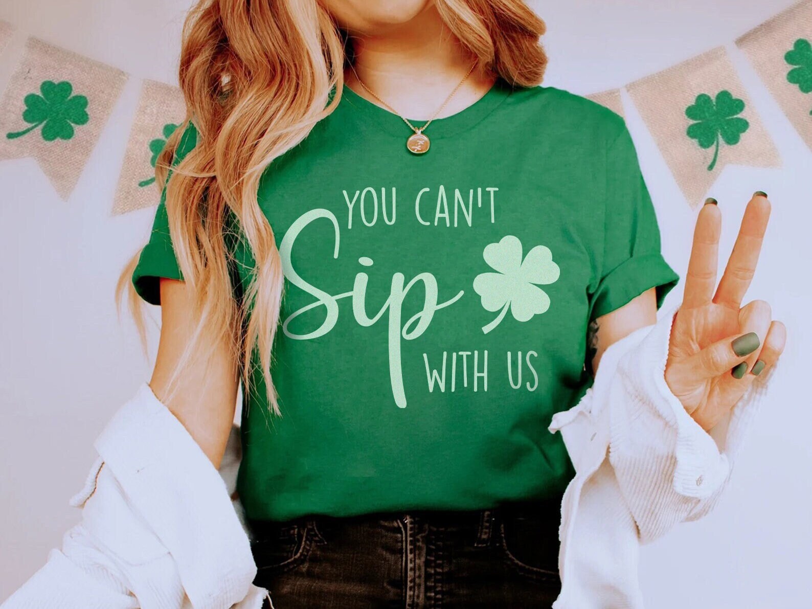 You Can’t Sip with Us Funny St. Patrick’s Day T-Shirt – Funny St. pattys Day shirt – Lucky irish Tshirt, shamrock clover Tee