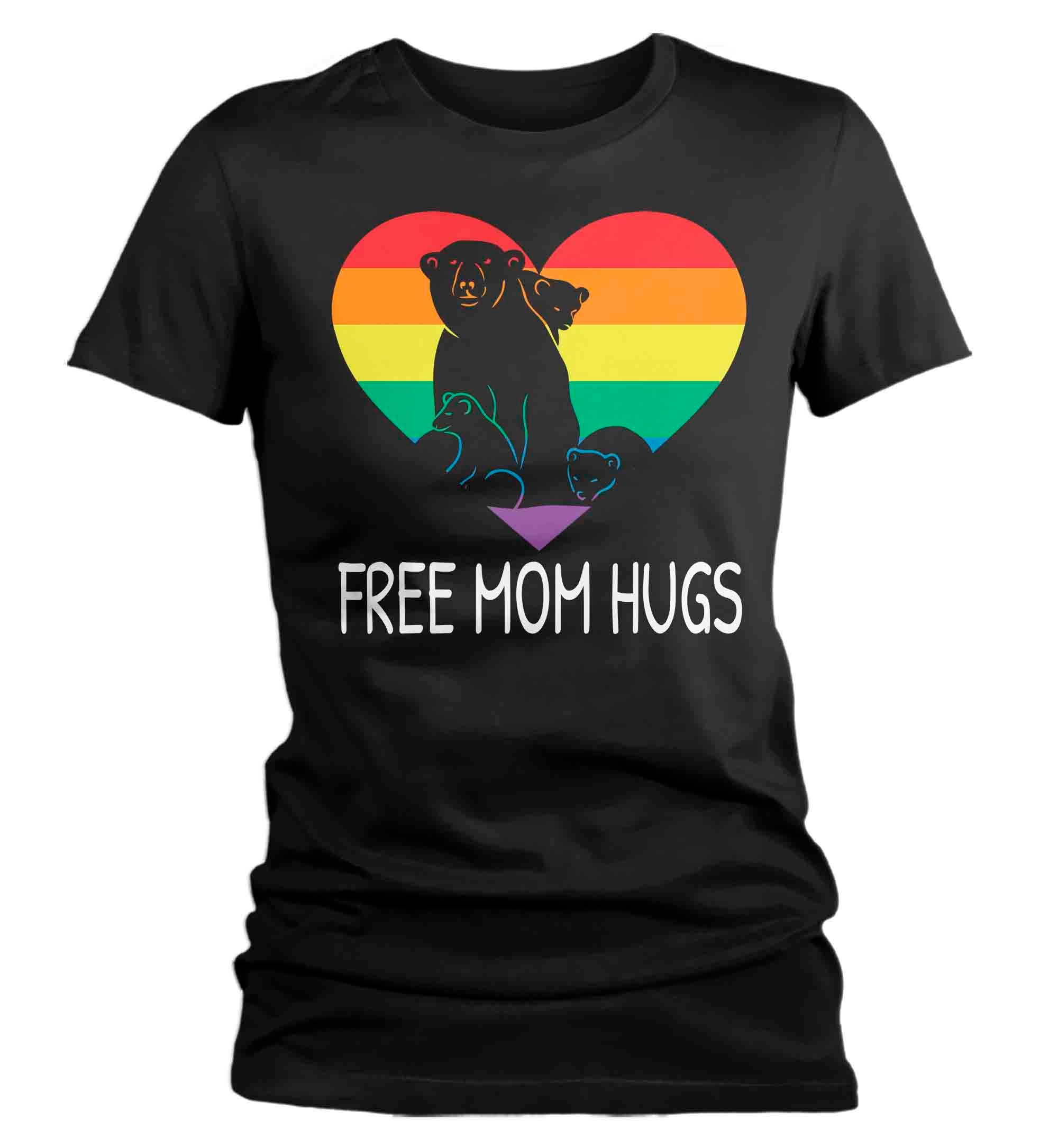 Women’S Lgbt Ally Shirt Free Mom Hugs Lgbt T Shirt Tee Mama Bear Gift Lgbtq Tshirt Gay Pride Sexuality Shirt Woman Ladies