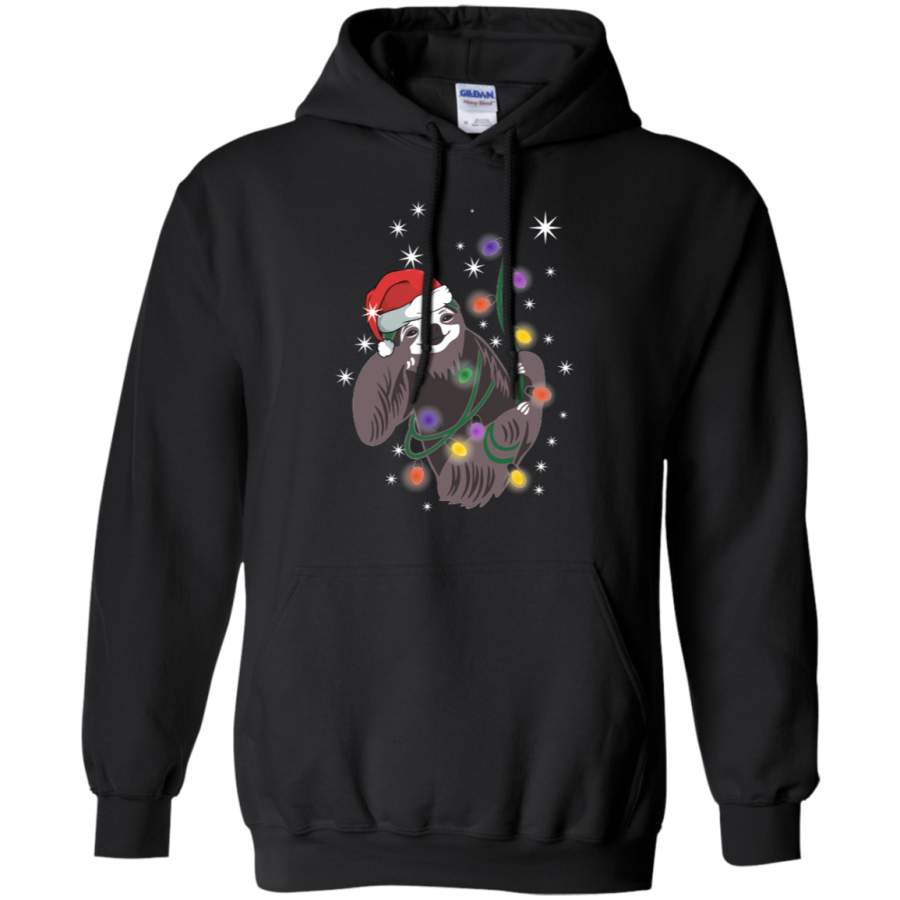 Cute Christmas Choloepus Sloth Santa Led Light Hoodie