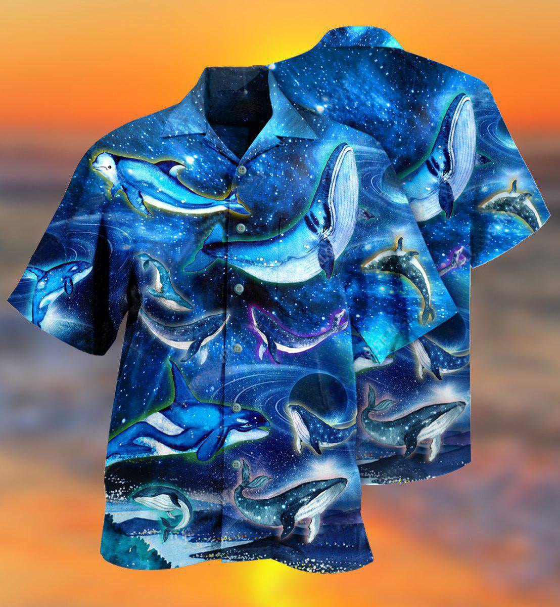 Whale In Fantasy Space Hawaiian Shirt