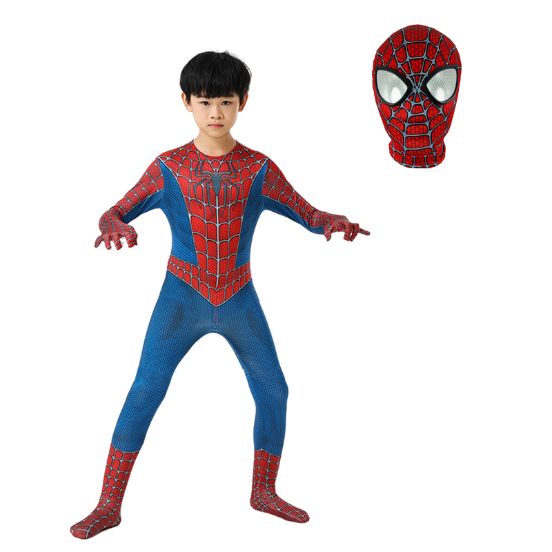 Adult Child 3D Style Spiderman Peter Parker Costume Cosplay Bodysuit Superhero Halloween Jumpsuit Zentai Suit Men Women alx