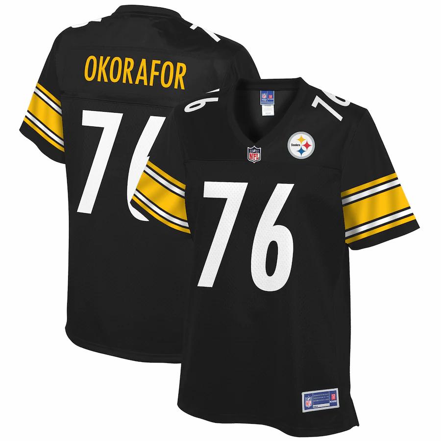 Chukwuma Okorafor Pittsburgh Steelers NFL Pro Line Womens Player Jersey – Black