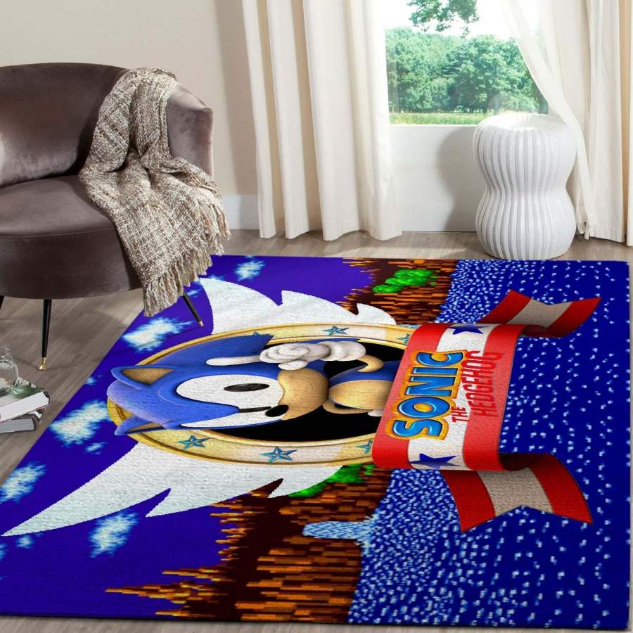Game Lovers – Sonic the Hedgehog Film Area Rug – Gaming Home Decor – HomeBeautyUS