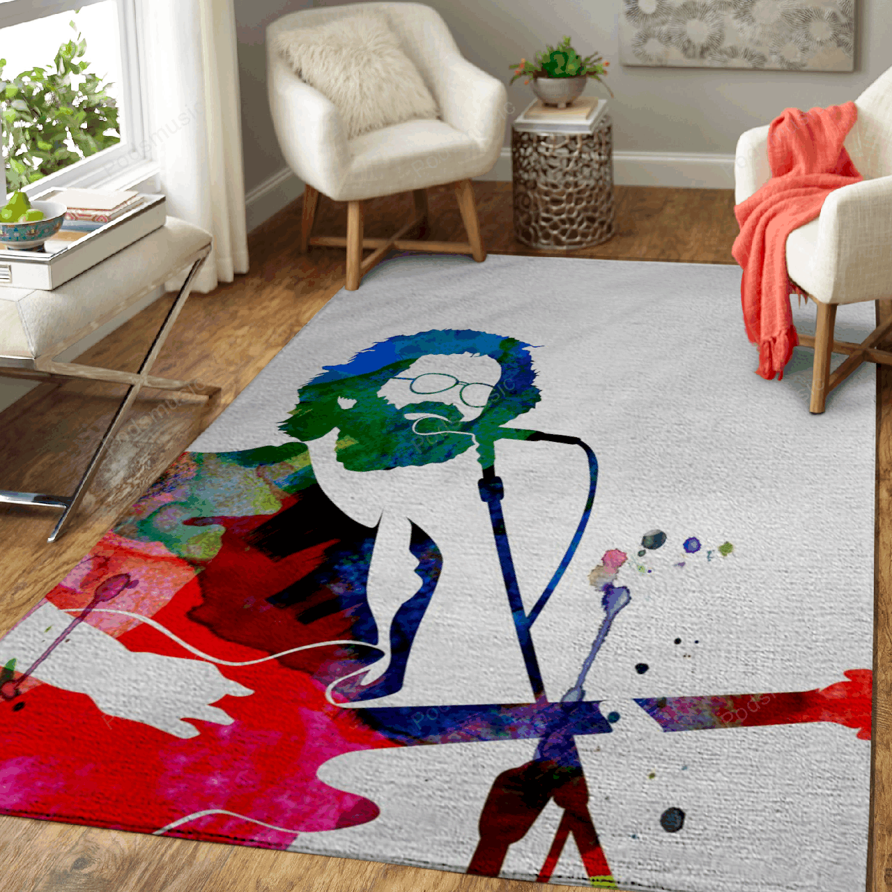 Grateful Watercolor – Music Legends Art For Fans Area Rug Carpet