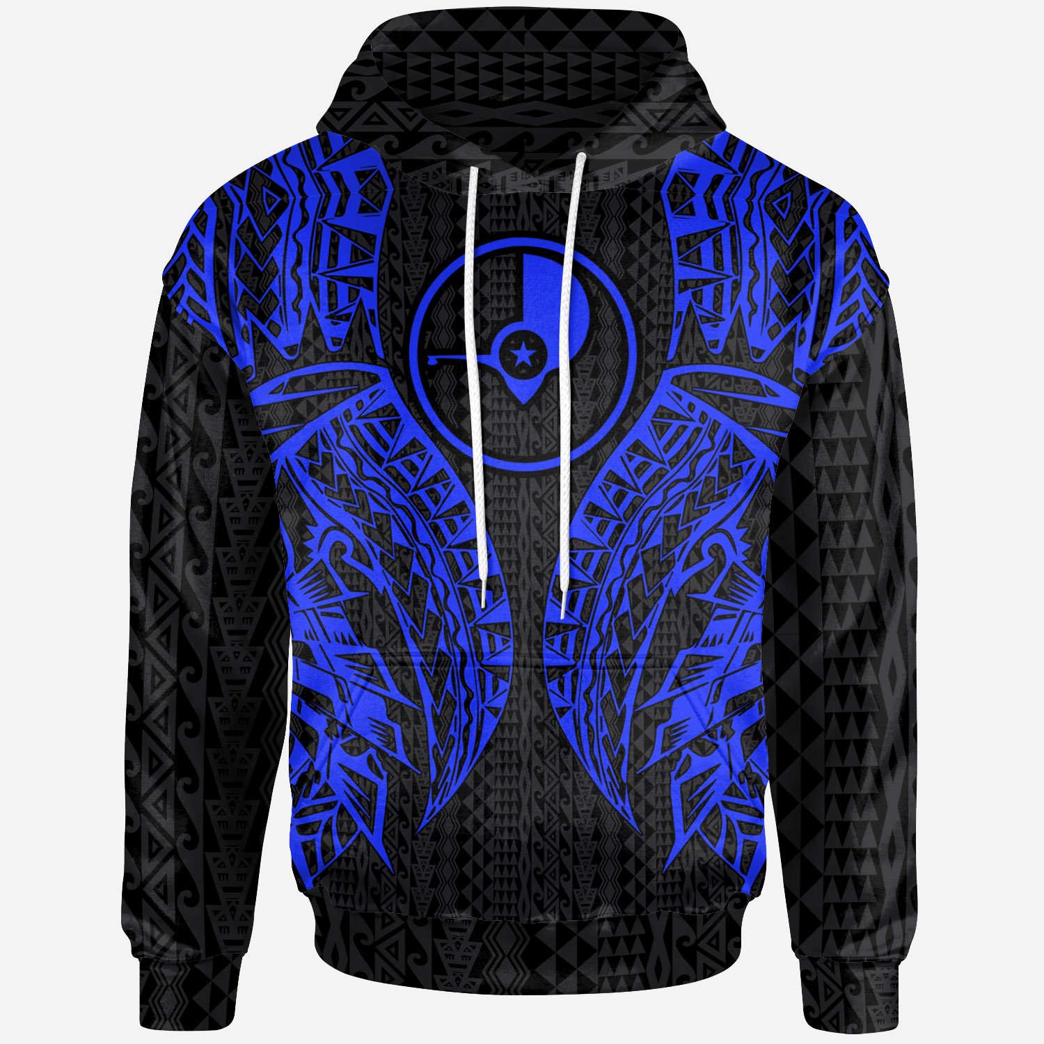 Yap Hoodie – Micronesian Lion Head Blue Style – BN39