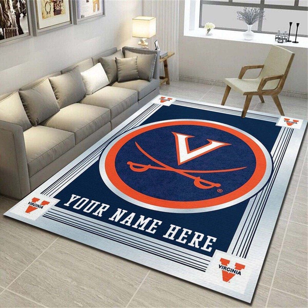 Virginia Cavaliers Personalized Rug, Living Room Carpet, Customized Fan Cave Floor Mat