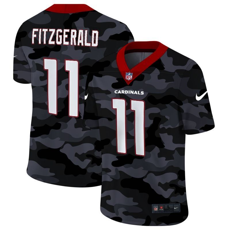 Arizona Cardinals Larry Fitzgerald #11 NFL 2020 Camo Black Jersey