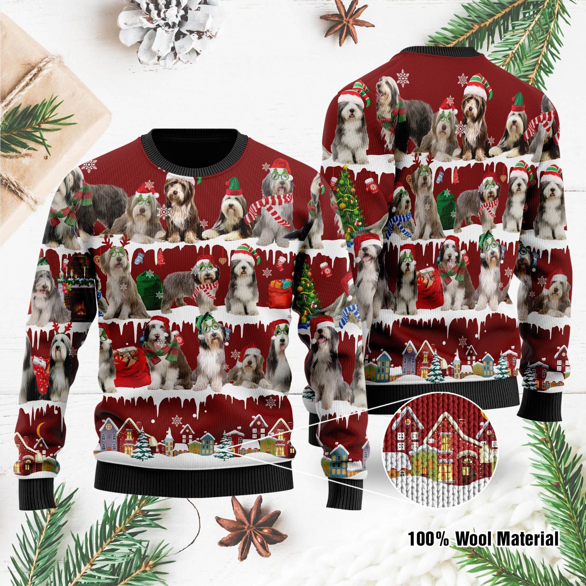 Bearded Collie Ugly Christmas Sweater For Bearded Collie Lovers On National Ugly Sweater Day And Christmas Time