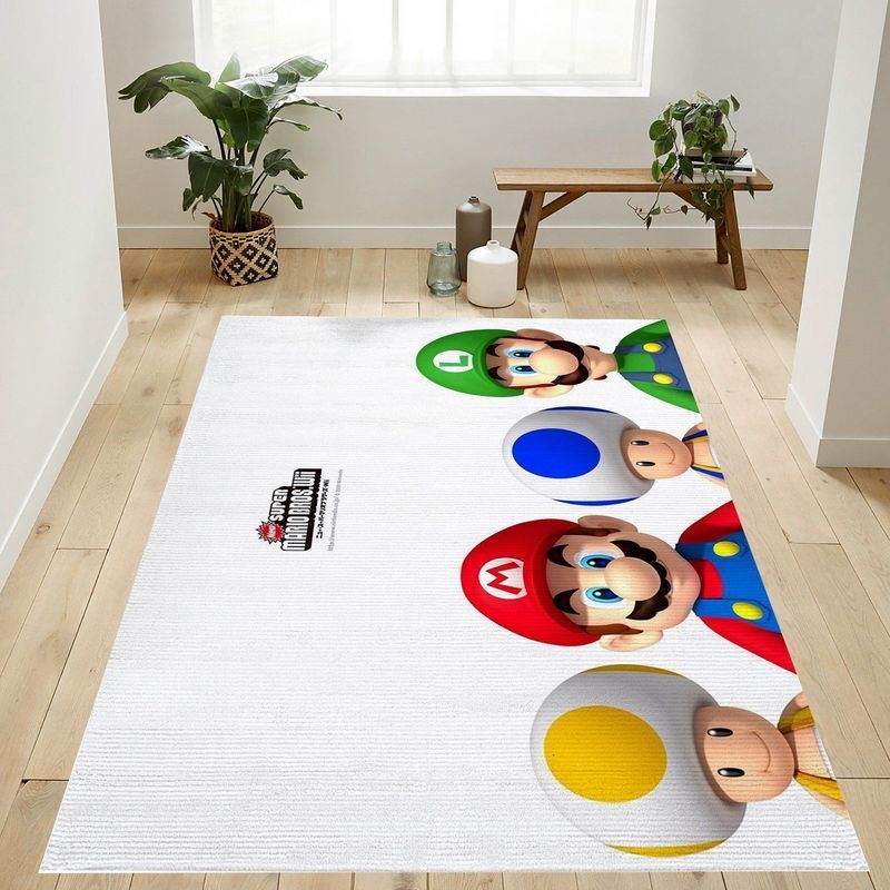 Super Mario 44 Area Rug Living Room And Bed Room Rug Gift Us Decor Vh3