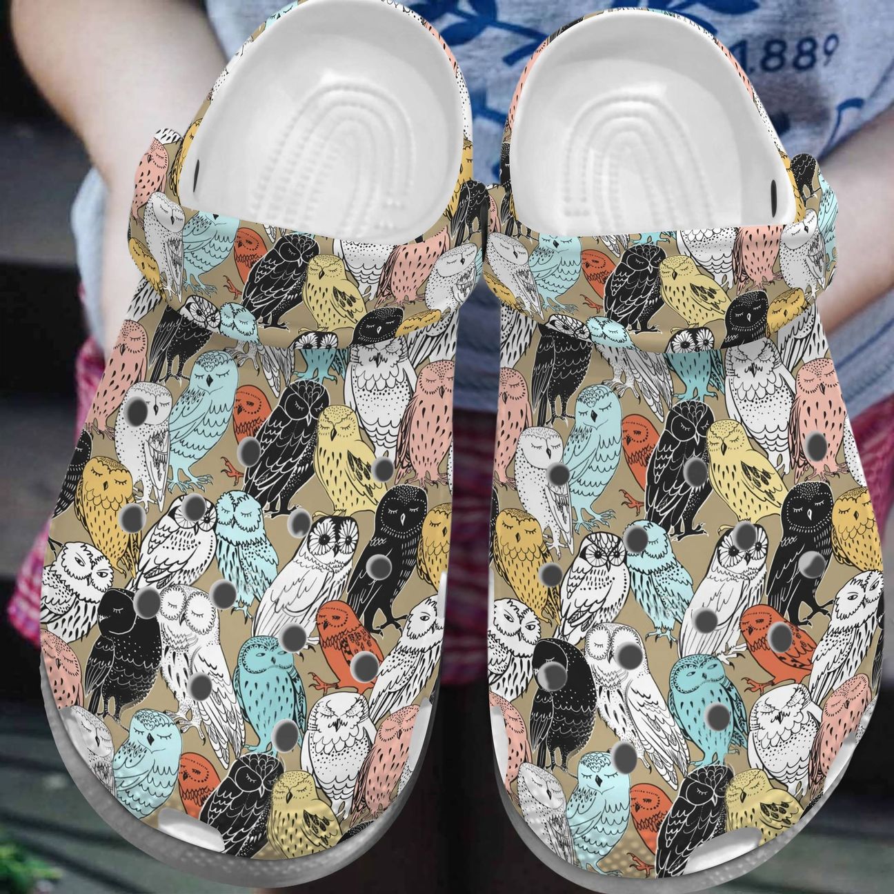 Owl Personalize Clog, Custom Name, Text, Fashion Style For Women, Men, Kid, Print 3D Colorful Owls