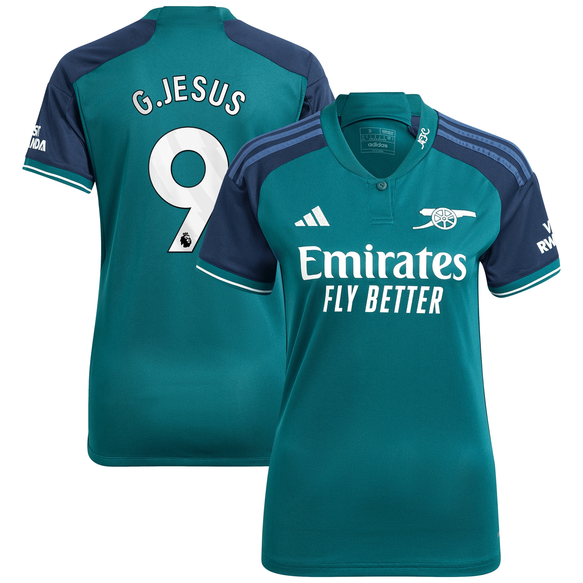 Gabriel Jesus Arsenal Women's 2023/24 Third Replica Player Jersey – Green