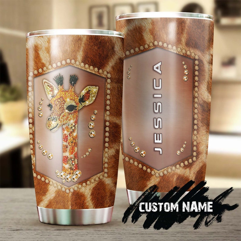 Flawless Giraffe Jewelry Style Personalized Tumbler-Gift For Giraffe Lover-Birthday Gift Christmas Gift For Her Him