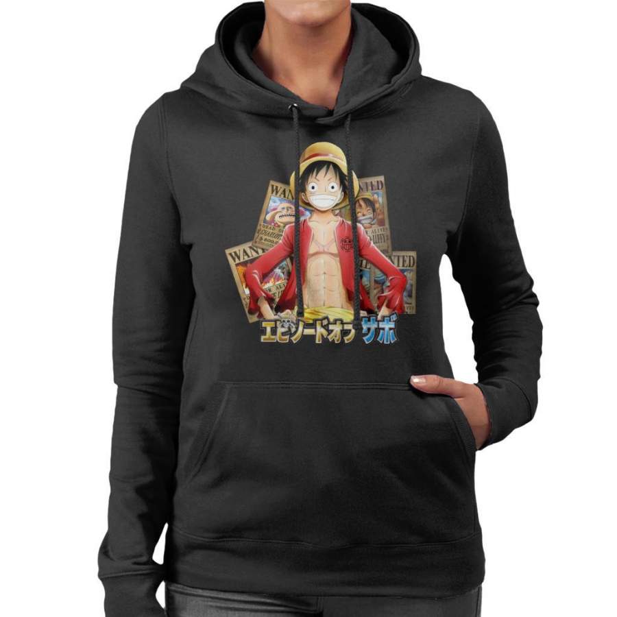 One Piece Luffy Wanted Posters Women’s Hooded Sweatshirt