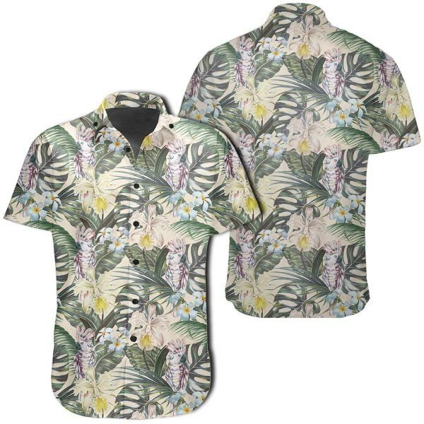 Tropical Jungle Parrots And Flamingos Hawaiian Shirt