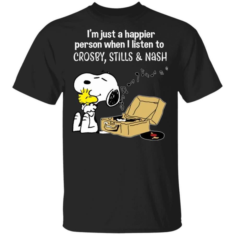 Snoopy Crosby Stills Nash Happier When Listen To Crosby Stills Nash T-Shirt