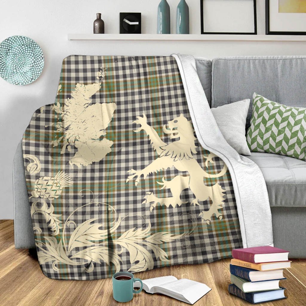 Tartan Blanket Burns Check Tartan Scotland Lion Thistle Map Plaid Blanket