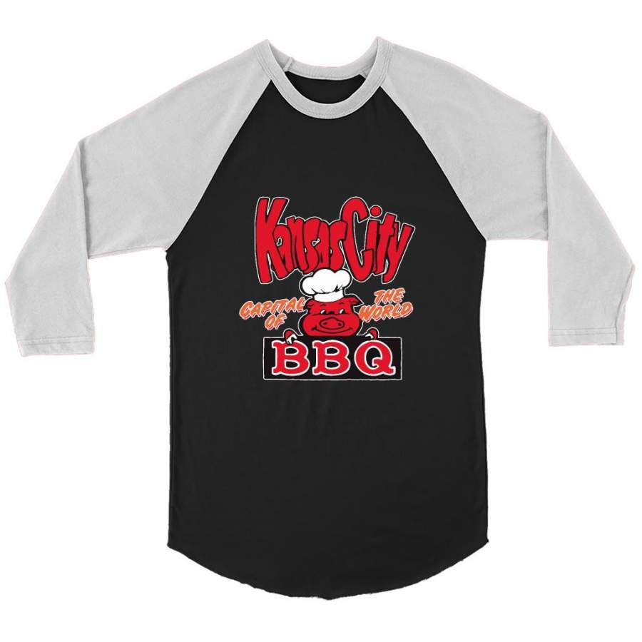 Kansas City Capital Of The World BBQ B – Canvas 3/4 Raglan Shirt