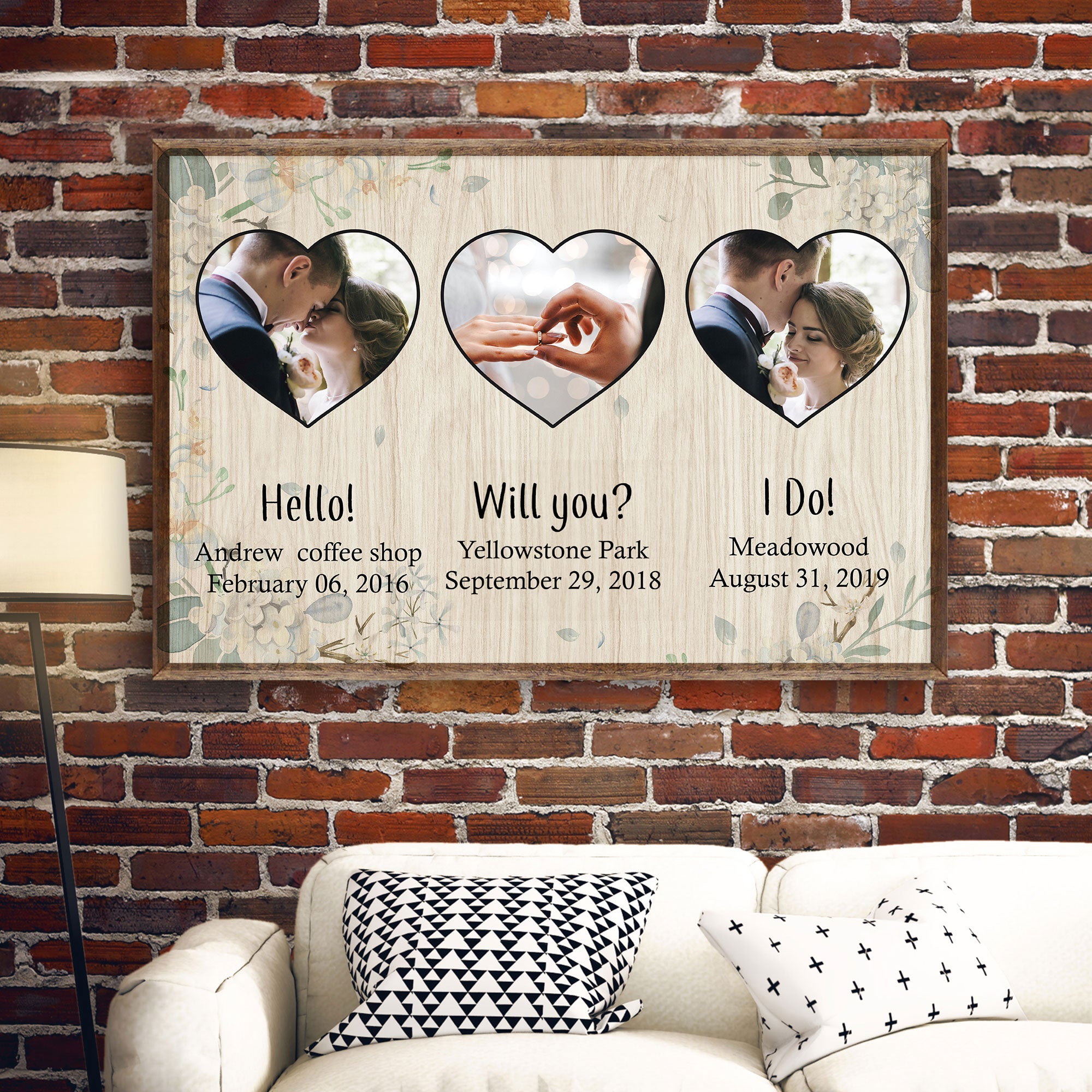 Hello! Will You? I Do! Couple Custom Poster, Anniversary Gift For Couples