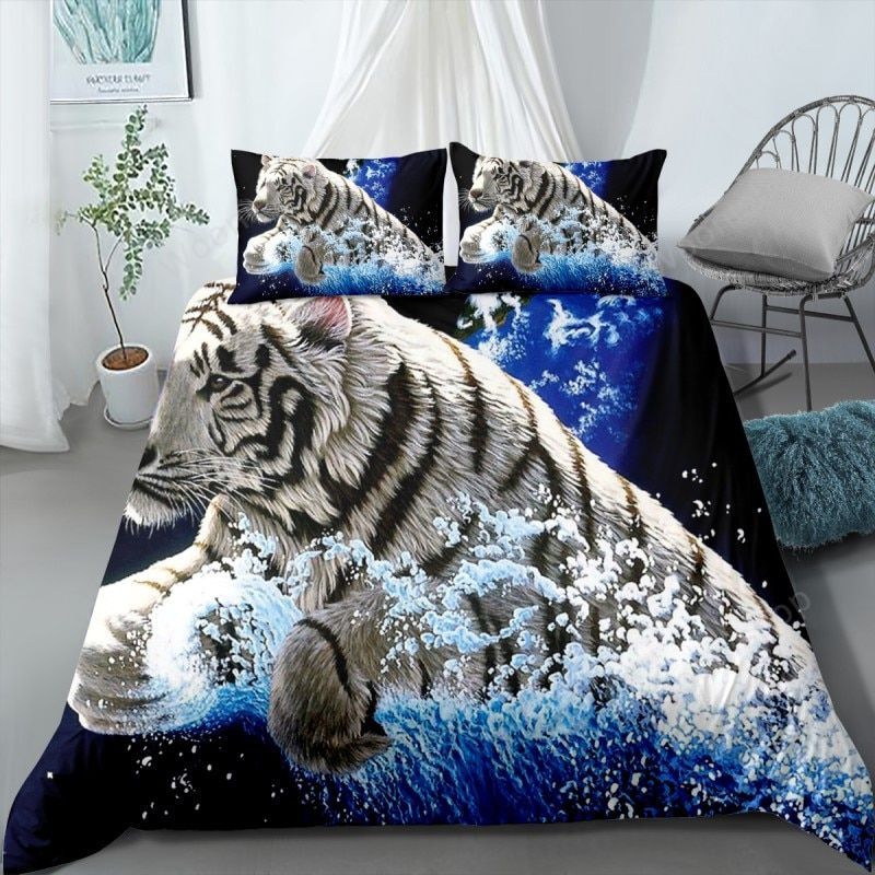 Teen Bedding Sets Animals Duvet Cover 3D Print Lion Tiger Bed Linen Set Soft Microfiber Bedspread Twin Full Queen King 2/3 Piece