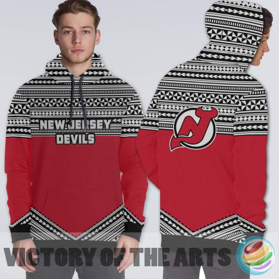 Simple Color Floral New Jersey Devils Hoodie