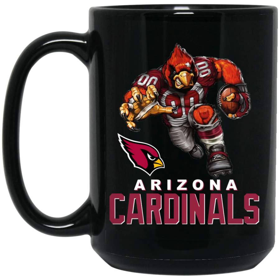 Arizona Cardinals Big Red Logo Player Mascot (black mugs) BM15OZ 15 oz. Black Mug