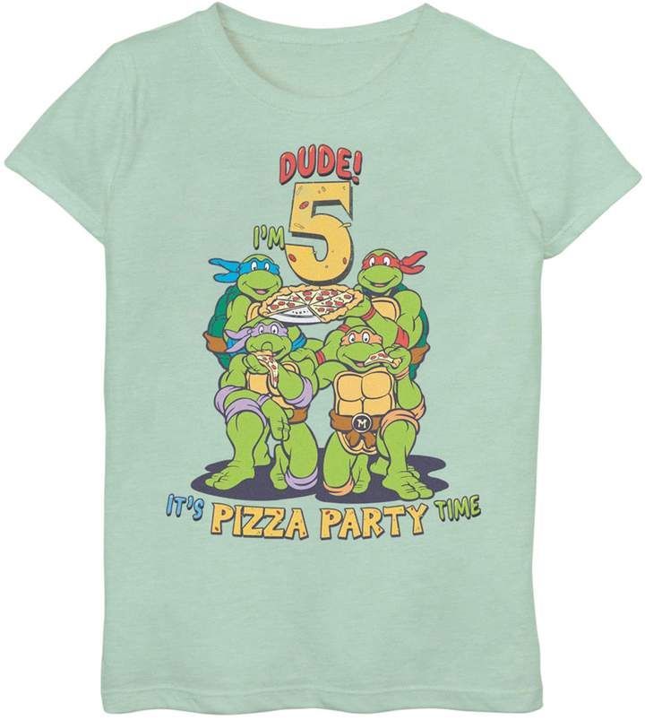 Character Girls 7 1Nage Mutant Ninja Turtles 5Th Birthday Shirt