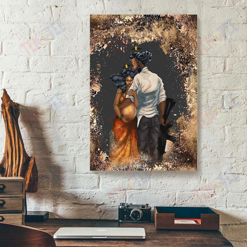 Canvas Wall Art Love My Black Pregnant Women On War Black Couple Vertical Canvas Wall Art Alluring Wall Art Home Decoration