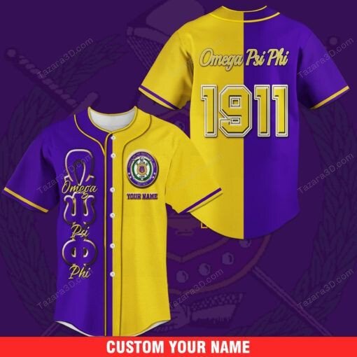 Omega Psi Phi Fraternity 1911 Fraternity Baseball Shirt 036