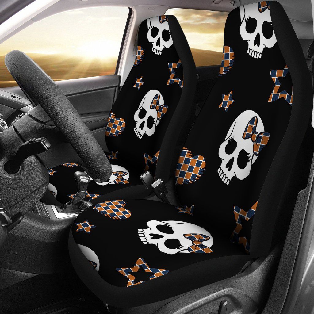 Auburn University Seat Covers Auburn Tigers War Eagle Sugar Skulls Micro Fiber Car Seat Covers