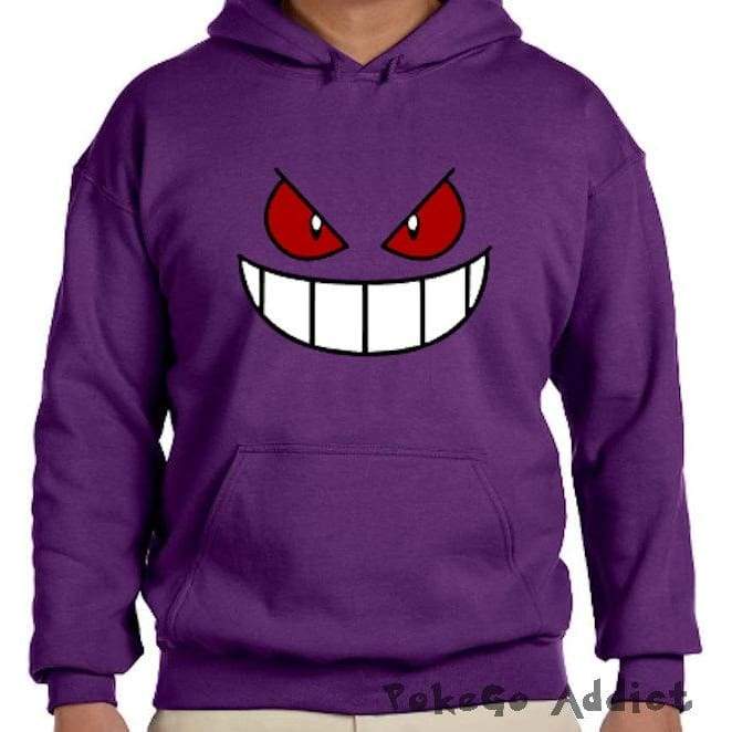 Gengar Face Cosplay Pokemon Go Parody Hoodie * Sweatshirt * Youth Xs – Adult 5Xl * Ghastly * Haunter * Team Mystic * Valor * Instinct *