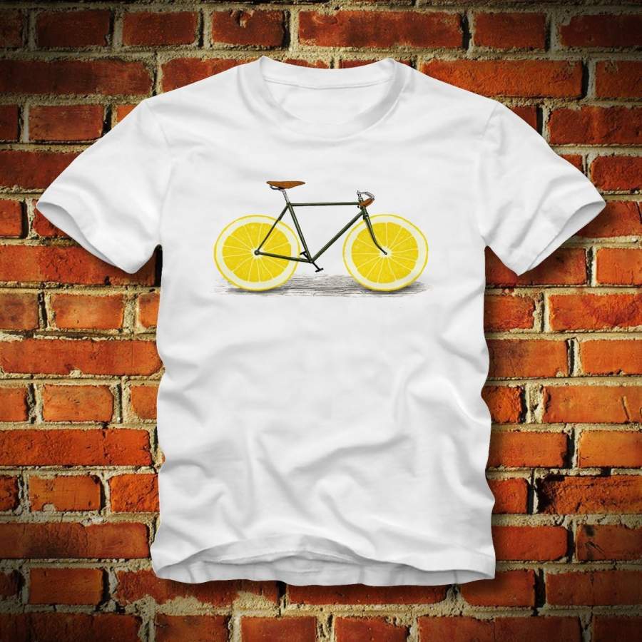 Lemon Wheels Retro Vintage Fixie Bicycle Bike Race Bike Messenger Mountainbike Fixed Gear Shirt Racing Bike