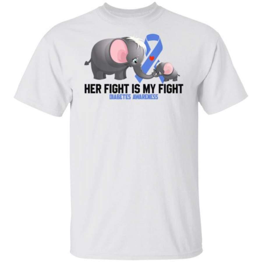 Her Fight Is My Fight Diabetes Awareness Elephant Shirts