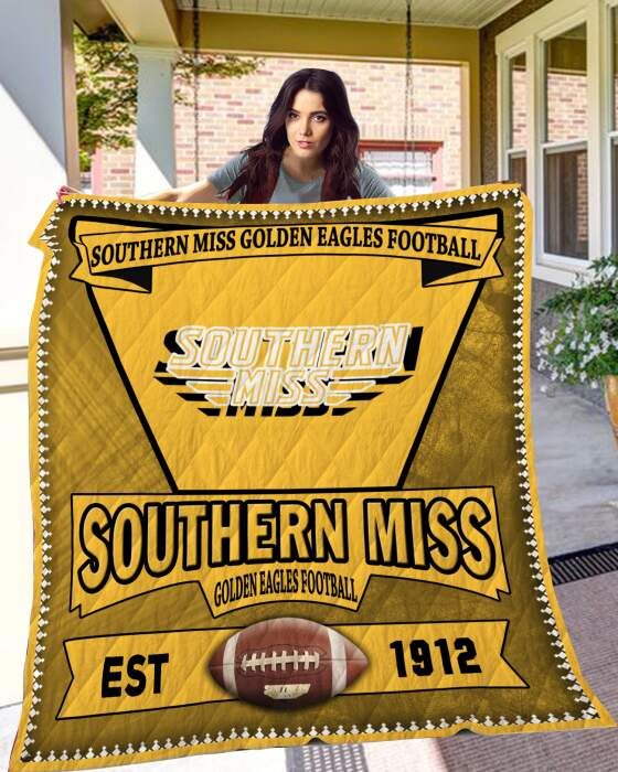 Southern Miss Golden Eagles Football 3D Quilt Blanket, Fleece Blanket