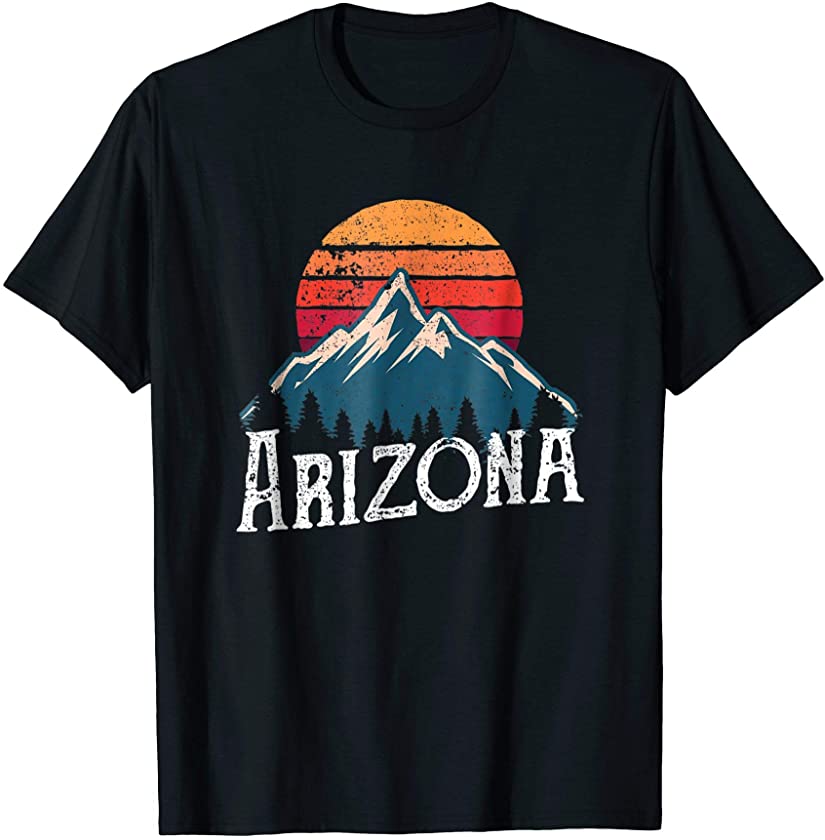 Vintage Retro AZ, Arizona Mountains Outdoor Wildness T-Shirt