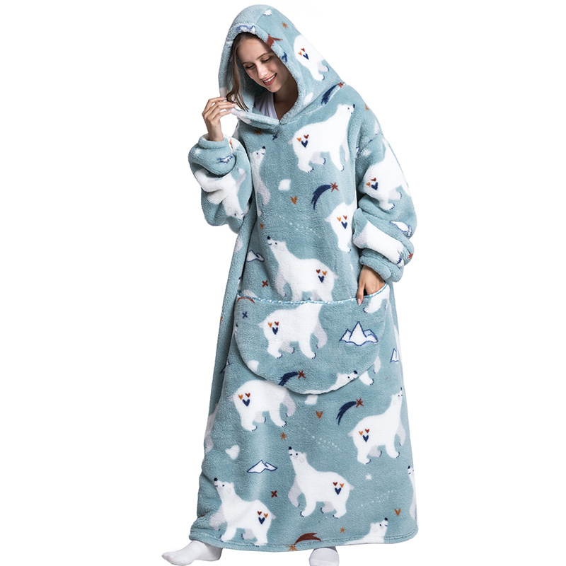 Super Long Hoodie Blanket With Sleeves Winter Hoodies Sweatshirt Pullover Giant Wearable TV Blanket Oversized Blanket alx