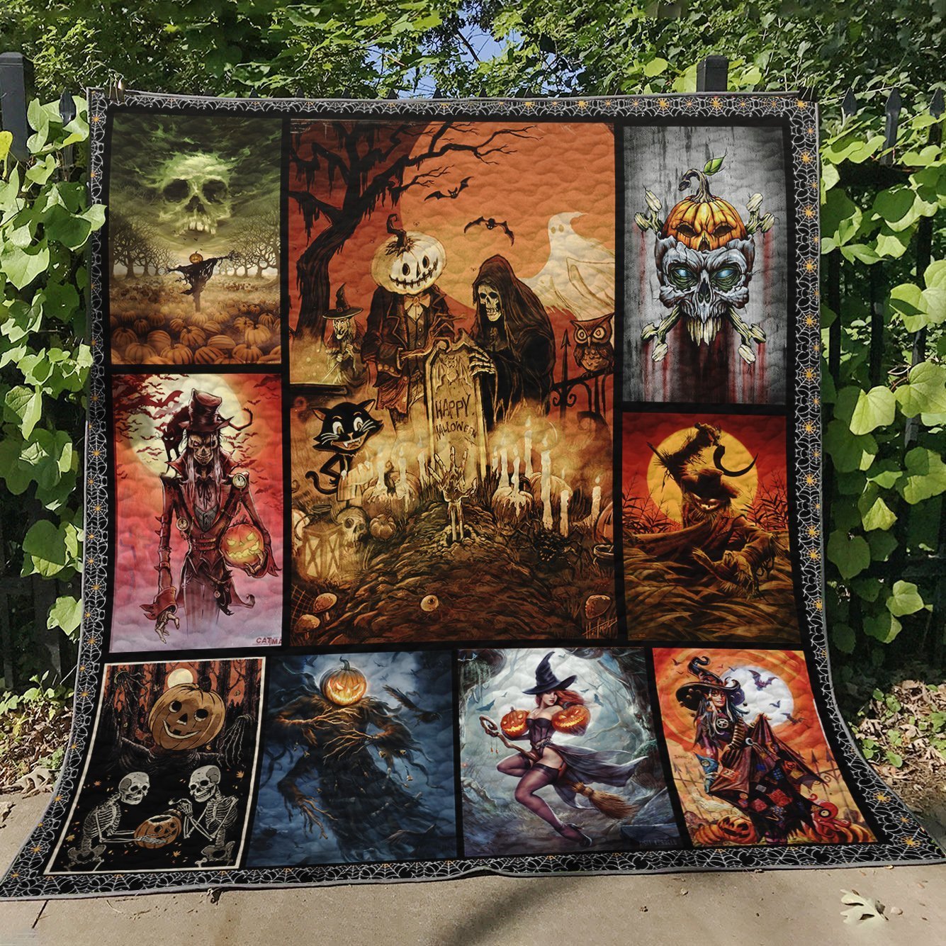 Pumpkin Halloween Quilt Blanket