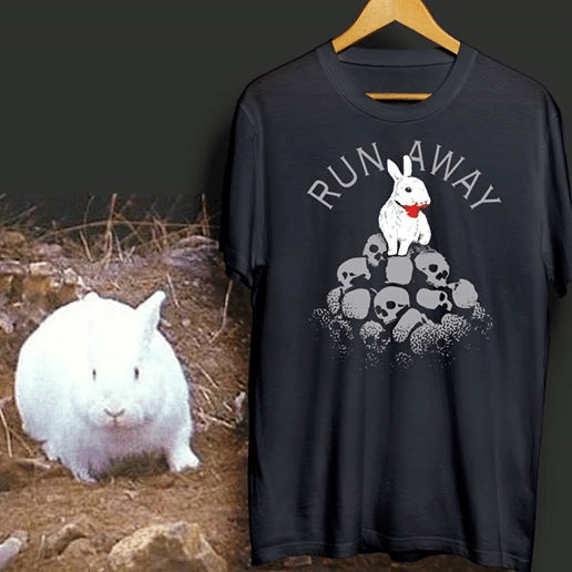 Rabbit Skull Run Away T Shirt Hoodie Sweater  Size S-5Xl