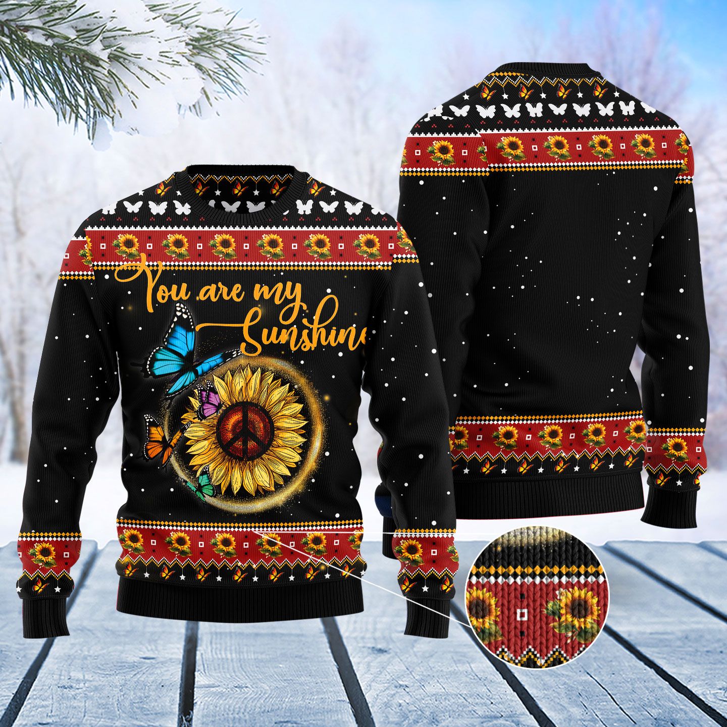 Butterfly Sunshine Ugly Christmas Sweater | For Men & Women | Adult | Us5099