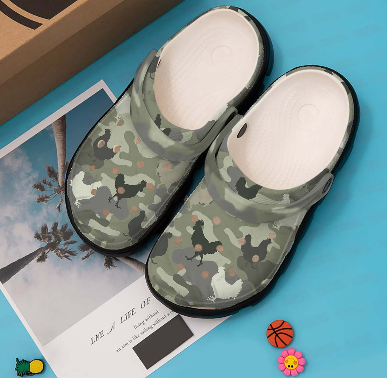 Chicken Personalized Clog, Custom Name, Text, Color, Number Fashion Style For Women, Men, Kid, Print 3D Chicken Camo