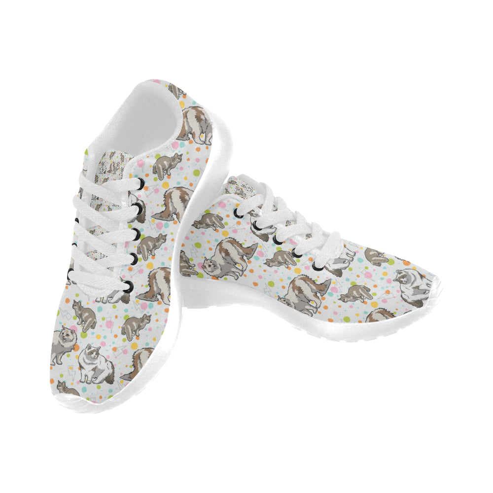 Ragamuffin Cat White Sneakers for Men